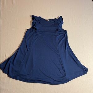 Ninexis Girls Size Medium‎ Blue Sleeveless Top with Ruffle Details